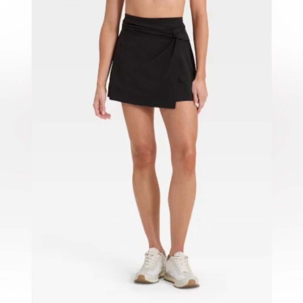 Traj3ctory Black Wrap Skort Women’s Size Large Sporty Chic Utility Style - Picture 9 of 9